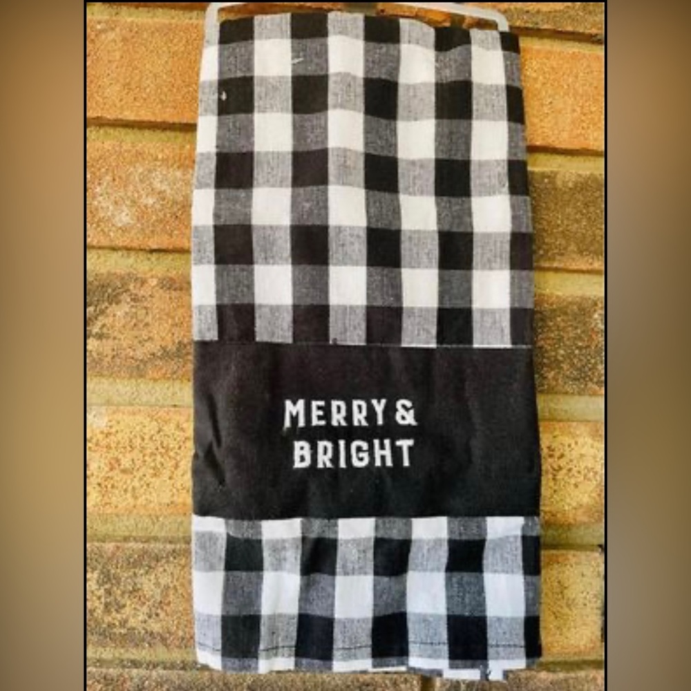 *Merry & Bright Buffalo Check Christmas Dish Towel
